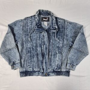 RUTH DOUGLAS Acid Wash Denim Jacket Size Medium